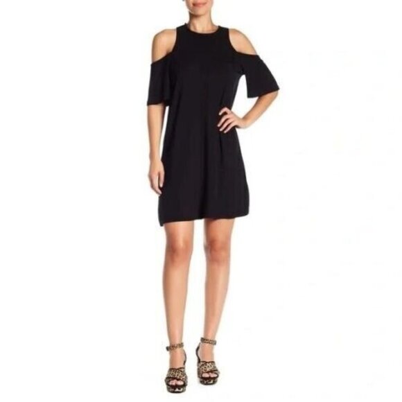 Cupcakes and Cashmere Womens Cold Shoulder Dress Black Size Medium‎ - Picture 1 of 9